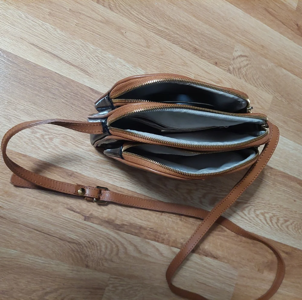 Valentina Black Patent Leather Crossbody